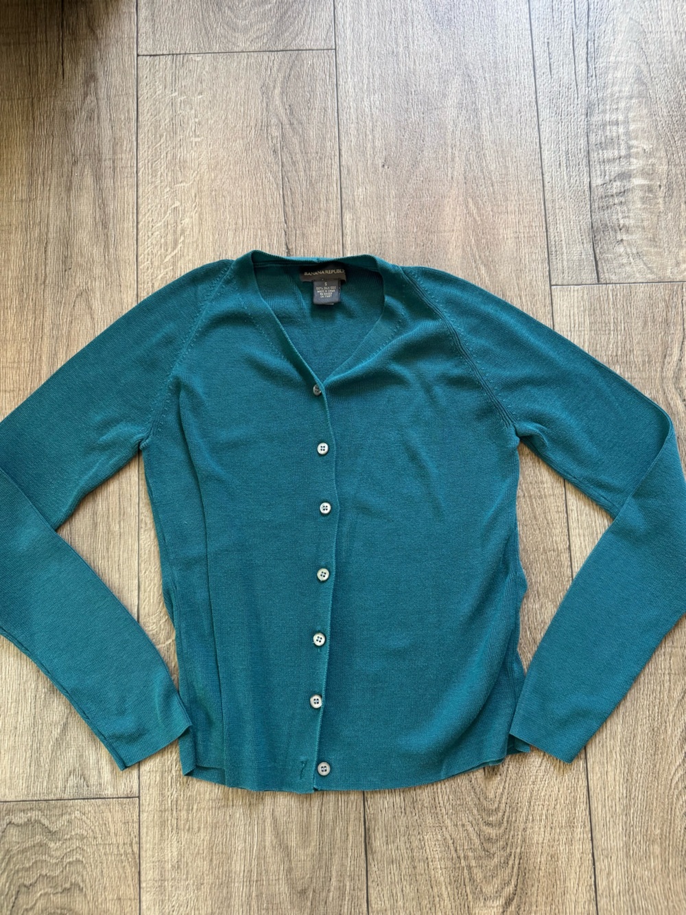 Banana Republic Teal Button-Front Cardigan